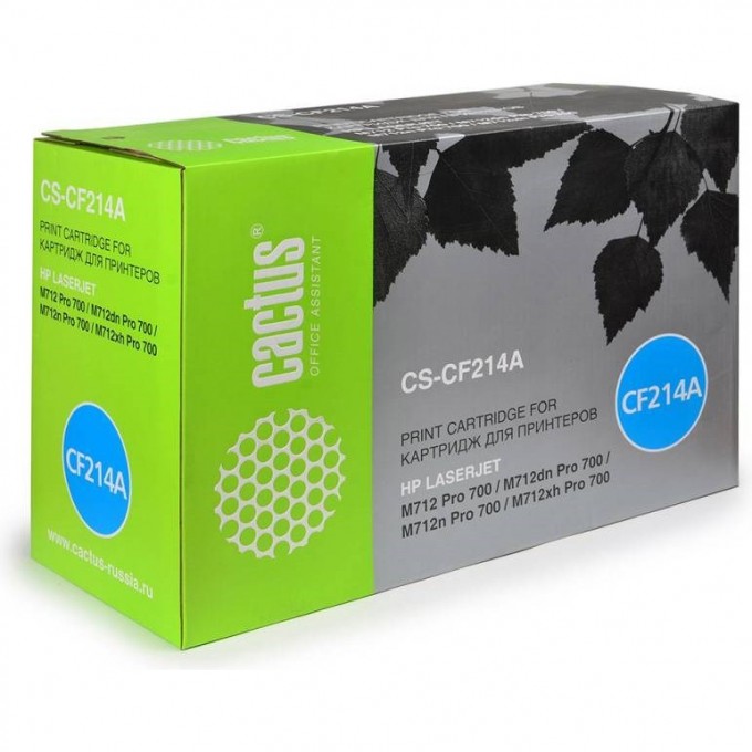 Лазерный картридж CACTUS  (HP 14A) для HP LaserJet M712 Pro 700, M712dn Pro 700, M712n Pro 700, M712xh Pro 700, M725, M725dn (CF066A), M725f (CF067A), M725z (CF068A), M725z+ MFP (CF069A), черный, 10 000 стр. CS-CF214A Лазерный картридж CACTUS  (HP 14A) для HP LaserJet M712 Pro 700, M712dn Pro 700, M712n Pro 700, M712xh Pro 700, M725, M725dn (CF066A), M725f (CF067A), M725z (CF068A), M725z+ MFP (CF069A), черный, 10 000 стр. CS-CF214A