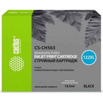 Струйный картридж CACTUS CS-CH563 (HP 122XL) для HP DeskJet 1000 J110, 1050 J410, 1051 J410, 1055 J410, 1510 All-in-One, 2000 J210, 2050 J510, 2054A J510, 3000 J310, 3050 J610, 3052A J611, 3054 J610, увеличенной емкости, черный, 18 мл Струйный картридж CACTUS CS-CH563 (HP 122XL) для HP DeskJet 1000 J110, 1050 J410, 1051 J410, 1055 J410, 1510 All-in-One, 2000 J210, 2050 J510, 2054A J510, 3000 J310, 3050 J610, 3052A J611, 3054 J610, увеличенной емкости, черный, 18 мл