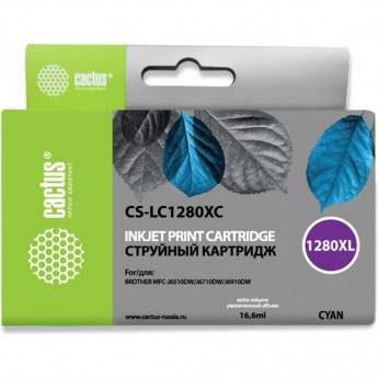 Струйный картридж CACTUS CS-LC1280XC (LC1280XL-C) для принтеров Brother MFC J5910dw, MFC J6510, MFC J6510dw, MFC J6710, MFC J6710d, MFC J6710dw, MFC J6910, MFC J6910dw, увеличенной емкости, голубой, 16,6 мл Струйный картридж CACTUS CS-LC1280XC (LC1280XL-C) для принтеров Brother MFC J5910dw, MFC J6510, MFC J6510dw, MFC J6710, MFC J6710d, MFC J6710dw, MFC J6910, MFC J6910dw, увеличенной емкости, голубой, 16,6 мл