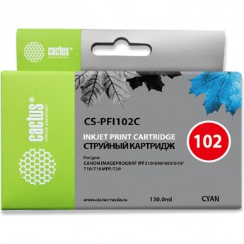 Струйный картридж CACTUS CS-PFI102C (PFI-102C) для Canon ImagePrograf iPF500, iPF510, iPF510 Plus, iPF600, iPF605, iPF610, iPF650, iPF700, iPF710, iPF720, iPF750, iPF760 MFP M40, iPF765, iPF765 MFP, LP17, LP24, голубой, 130 мл Струйный картридж CACTUS CS-PFI102C (PFI-102C) для Canon ImagePrograf iPF500, iPF510, iPF510 Plus, iPF600, iPF605, iPF610, iPF650, iPF700, iPF710, iPF720, iPF750, iPF760 MFP M40, iPF765, iPF765 MFP, LP17, LP24, голубой, 130 мл