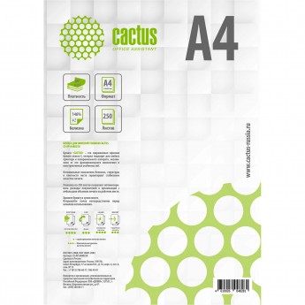 Бумага CACTUS CS-OP-A480250, формат A4, 80г/м2, 250 листов, офисная, белый Бумага CACTUS CS-OP-A480250, формат A4, 80г/м2, 250 листов, офисная, белый