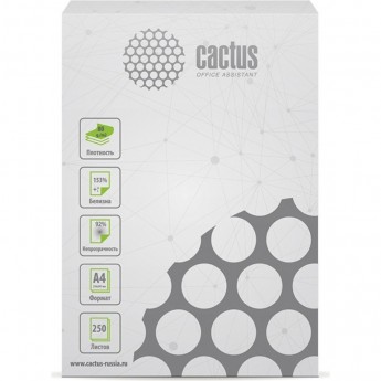 Бумага офисная CACTUS CS-OPB-A480250 A4, 80г/м2, белая CIE153% 250 листов Бумага офисная CACTUS CS-OPB-A480250 A4, 80г/м2, белая CIE153% 250 листов