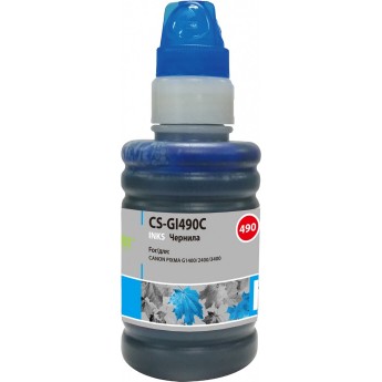 Чернила CACTUS CS-GI490C для Canon Pixma G1400, G2400, G3400, голубой, 100 мл Чернила CACTUS CS-GI490C для Canon Pixma G1400, G2400, G3400, голубой, 100 мл