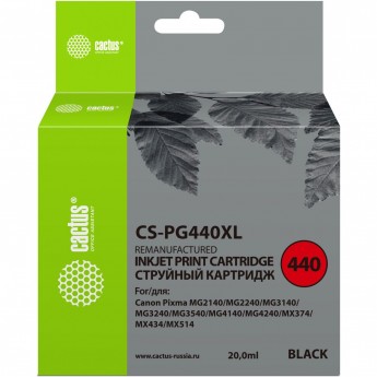 Cтруйный картридж CACTUS CS-PG440 для Canon PIXMA MG2140, MG3140, черный, 180 стр. Cтруйный картридж CACTUS CS-PG440 для Canon PIXMA MG2140, MG3140, черный, 180 стр.