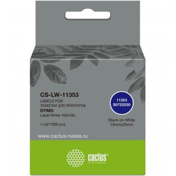 Этикетки CACTUS CS-LW-11353 DYMO LABEL WRITER 450/4XL 25x13мм черный белый 1000шт