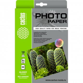 Фотобумага CACTUS CS-GSA513050, формат A5, 130г/м2 Фотобумага CACTUS CS-GSA513050, формат A5, 130г/м2