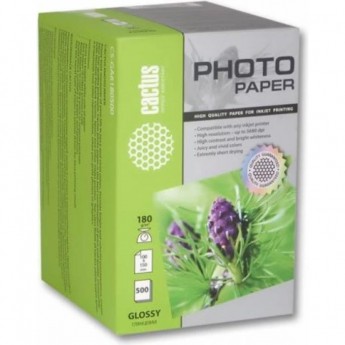 Фотобумага CACTUS CS-GA6180500, формат А6, 180г/м2, белая Фотобумага CACTUS CS-GA6180500, формат А6, 180г/м2, белая