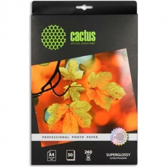 Фотобумага CACTUS Prof CS-HGA426050 A4, 260г/м2, 50л, белая Фотобумага CACTUS Prof CS-HGA426050 A4, 260г/м2, 50л, белая