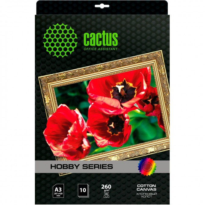 Холст CACTUS A3/260г/м2/10л./белый хлопок для струйной печати CS-CA326010 Холст CACTUS A3/260г/м2/10л./белый хлопок для струйной печати CS-CA326010