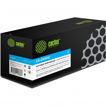 Картридж лазерный CACTUS CS-C055HC 055 H C голубой (5900стр.) для Canon LBP663Cdw/LBP664Cx/MF746Cx/MF742Cdw/MF744Cdw Картридж лазерный CACTUS CS-C055HC 055 H C голубой (5900стр.) для Canon LBP663Cdw/LBP664Cx/MF746Cx/MF742Cdw/MF744Cdw