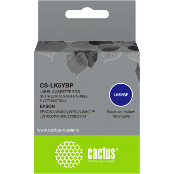 Картридж ленточный CACTUS CS-LK5YBP для Epson LW400, LW700, LW600P, LW1000P, K400, Z700, Z900, черный Картридж ленточный CACTUS CS-LK5YBP для Epson LW400, LW700, LW600P, LW1000P, K400, Z700, Z900, черный