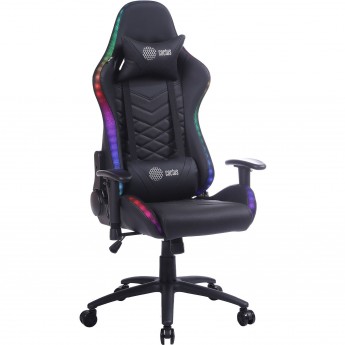 Кресло CACTUS CS-CHR-0099BL цвет: черный, RGB подсветка, игровое, обивка: эко.кожа, крестовина: металл пластик черный Кресло CACTUS CS-CHR-0099BL цвет: черный, RGB подсветка, игровое, обивка: эко.кожа, крестовина: металл пластик черный