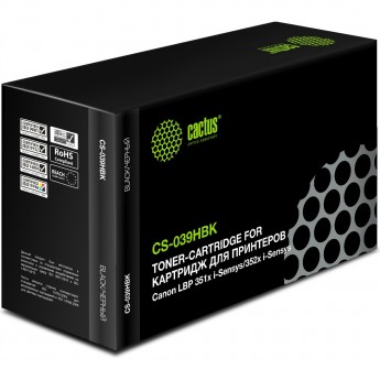 Лазерный картридж CACTUS CS-039HBK (Cartridge 039H) для Canon LBP 351x i-Sensys, 352x i-Sens, черный, 25 000 стр. Лазерный картридж CACTUS CS-039HBK (Cartridge 039H) для Canon LBP 351x i-Sensys, 352x i-Sens, черный, 25 000 стр.
