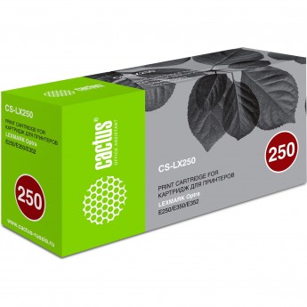 Лазерный картридж CACTUS CS-LX250 (E250A11E) для принтеров Lexmark Optra E250, E250d, E250dn, E350, E350d, E350dn, E352, черный, 3 500 стр. Лазерный картридж CACTUS CS-LX250 (E250A11E) для принтеров Lexmark Optra E250, E250d, E250dn, E350, E350d, E350dn, E352, черный, 3 500 стр.