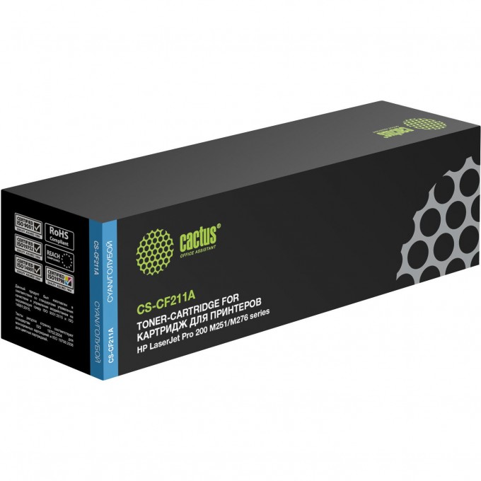 Лазерный картридж CACTUS  (HP 131A) для HP Color LaserJet M251, M251n, M251nw, M276, M276n, M276nw, голубой, 1 800 стр. CS-CF211A Лазерный картридж CACTUS  (HP 131A) для HP Color LaserJet M251, M251n, M251nw, M276, M276n, M276nw, голубой, 1 800 стр. CS-CF211A