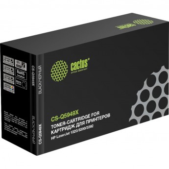 Лазерный картридж CACTUS CS-Q5949X (HP 49X) для HP LaserJet 1320, 1320n, 1320nw, 1320t, 1320tn, 3390, 3392, черный, увеличенной емкости, 6 000 стр. Лазерный картридж CACTUS CS-Q5949X (HP 49X) для HP LaserJet 1320, 1320n, 1320nw, 1320t, 1320tn, 3390, 3392, черный, увеличенной емкости, 6 000 стр.