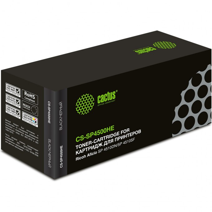 Лазерный картридж CACTUS (SP 4500HE) для Ricoh Aficio SP 4510dn, SP 4510sf, черный, 12 000 стр. CS-SP4500HE Лазерный картридж CACTUS (SP 4500HE) для Ricoh Aficio SP 4510dn, SP 4510sf, черный, 12 000 стр. CS-SP4500HE