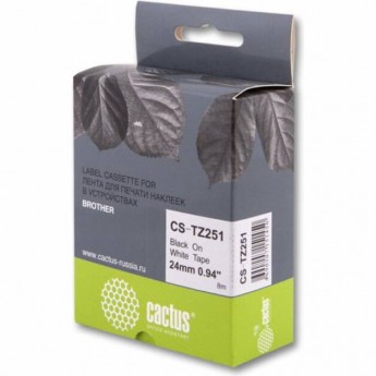 Лента CACTUS CS-TZ251 (TZE-251) черный, для принтеров Brother P-touch P700, PT-P750W, PT-P900W, PT-P950NW, PT-D450VP, PT-D600VP, PT-2430PC, PT-2700VP, PT-9700PC (24 мм x 8 м) Лента CACTUS CS-TZ251 (TZE-251) черный, для принтеров Brother P-touch P700, PT-P750W, PT-P900W, PT-P950NW, PT-D450VP, PT-D600VP, PT-2430PC, PT-2700VP, PT-9700PC (24 мм x 8 м)