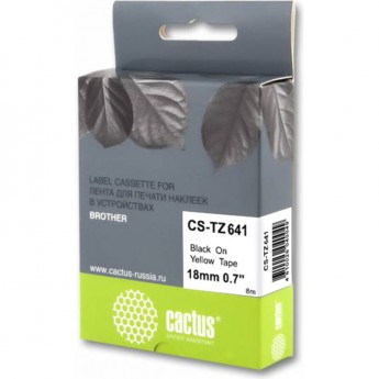 Лента CACTUS CS-TZ641 (TZE-641) черный для Brother 1005, 1280, 1280VP, 2700VP (18 мм x 8 м) Лента CACTUS CS-TZ641 (TZE-641) черный для Brother 1005, 1280, 1280VP, 2700VP (18 мм x 8 м)