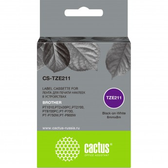 Ленточный картридж CACTUS CS-TZE211 для Brother 1010, 1280, 1280VP, 2700VP, черный Ленточный картридж CACTUS CS-TZE211 для Brother 1010, 1280, 1280VP, 2700VP, черный