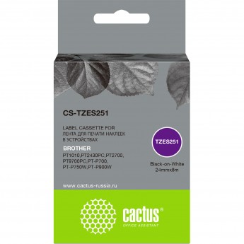 Ленточный картридж CACTUS CS-TZES251 для Brother 1010, 1280, 1280VP, 2700VP, черный Ленточный картридж CACTUS CS-TZES251 для Brother 1010, 1280, 1280VP, 2700VP, черный