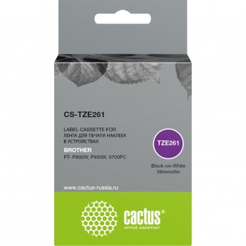 Ленточный картридж CACTUS CS-TZE261 для Brother PT- P900W, P950W, 9700PC, черный Ленточный картридж CACTUS CS-TZE261 для Brother PT- P900W, P950W, 9700PC, черный