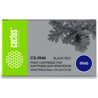 Ленточный картридж CACTUS CS-IR40 для Citizen IR40T, IR50, CX123, CX120, черный, красный Ленточный картридж CACTUS CS-IR40 для Citizen IR40T, IR50, CX123, CX120, черный, красный