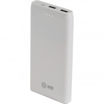 Мобильный аккумулятор CACTUS 10000mAh 2.1A 2xUSB белый Мобильный аккумулятор CACTUS 10000mAh 2.1A 2xUSB белый