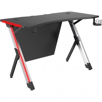 Стол игровой CACTUS CS-GTX-AL-CARBON-RED столешница МДФ карбон, каркас серебристый Стол игровой CACTUS CS-GTX-AL-CARBON-RED столешница МДФ карбон, каркас серебристый