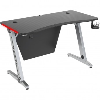 Стол игровой CACTUS CS-GTZ-SL-CARBON-RED столешница МДФ карбон, каркас серебристый Стол игровой CACTUS CS-GTZ-SL-CARBON-RED столешница МДФ карбон, каркас серебристый