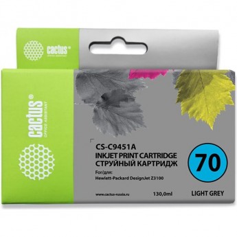 Струйный картридж CACTUS CS-C9451A (HP 70) для HP DesignJet Z2100, Z2100gp, Z3100, Z3100gp, Z3100ps gp, Z3200, Z3200ps, Z5200, Z5400 ePrinter, Z5400ps PostScript, светло-серый, 130 мл Струйный картридж CACTUS CS-C9451A (HP 70) для HP DesignJet Z2100, Z2100gp, Z3100, Z3100gp, Z3100ps gp, Z3200, Z3200ps, Z5200, Z5400 ePrinter, Z5400ps PostScript, светло-серый, 130 мл