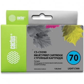 Струйный картридж CACTUS CS-C9390 (HP 70) для HP DesignJetZ2100, Z2100GP, Z3100, Z3100GP, Z3100ps GP, Z3200, Z3200ps, Z5200, Z5400 ePrinter, Z5400ps PostScript, светло-голубой, 130 мл Струйный картридж CACTUS CS-C9390 (HP 70) для HP DesignJetZ2100, Z2100GP, Z3100, Z3100GP, Z3100ps GP, Z3200, Z3200ps, Z5200, Z5400 ePrinter, Z5400ps PostScript, светло-голубой, 130 мл