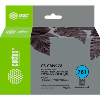 Струйный картридж CACTUS CS-CM997A (HP 761) для HP DesignJet T7100, Т7200, черный матовый, 775 мл Струйный картридж CACTUS CS-CM997A (HP 761) для HP DesignJet T7100, Т7200, черный матовый, 775 мл