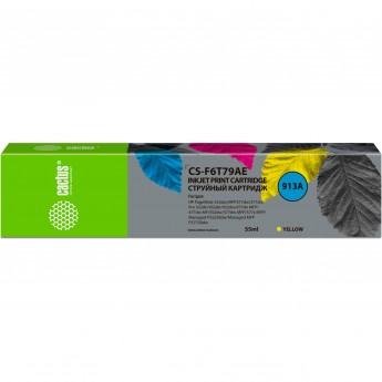 Струйный картридж CACTUS CS-F6T79AE (HP 913A) для HP PW 352dw, 377dw, Pro 477dw, 452dw, желтый, 55 мл Струйный картридж CACTUS CS-F6T79AE (HP 913A) для HP PW 352dw, 377dw, Pro 477dw, 452dw, желтый, 55 мл