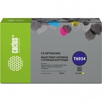 Струйный картридж CACTUS CS-EPT693400 (T6934) для Epson SureColor SC-T3000, T3070, T3200, T5000, 5200, желтый, 350 мл Струйный картридж CACTUS CS-EPT693400 (T6934) для Epson SureColor SC-T3000, T3070, T3200, T5000, 5200, желтый, 350 мл